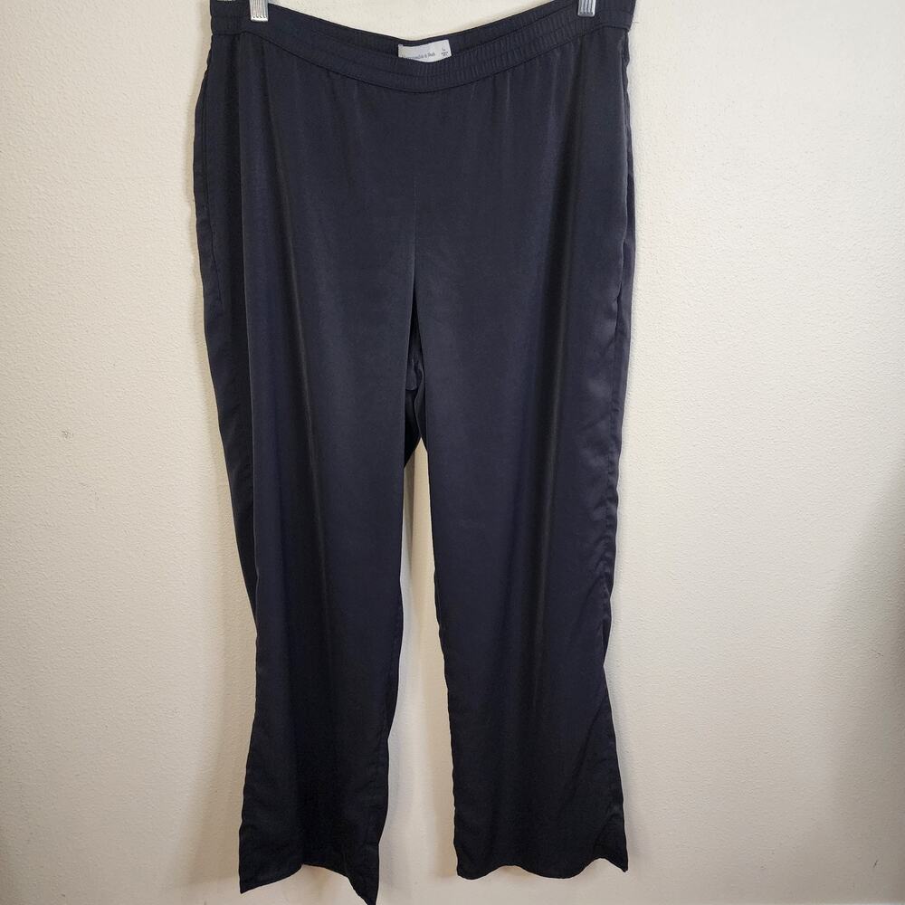 Abercrombie & Fitch Pants Womens Size Large Black Pull On Wide Leg Pants Work